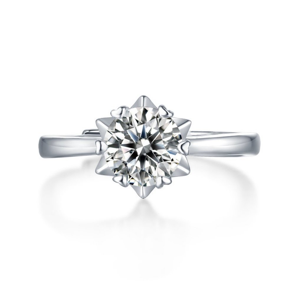 Certified 3ct. t.w. Diamond Moissanite Engagement Ring NEW - Picture 5 of 10